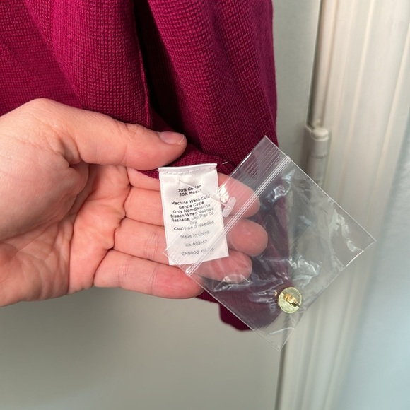 NWT Magenta Berry Pink Cotton Modal Open Front Long Sweater Duster Size Small - Picture 6 of 7